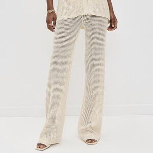 Good American Crochet Pants NWT Size XS Color Ecru